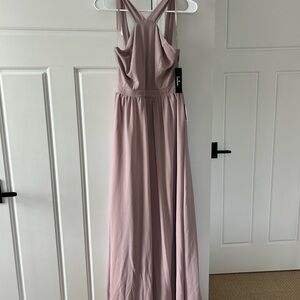 Lulu's Pink Halter Maxi Dress